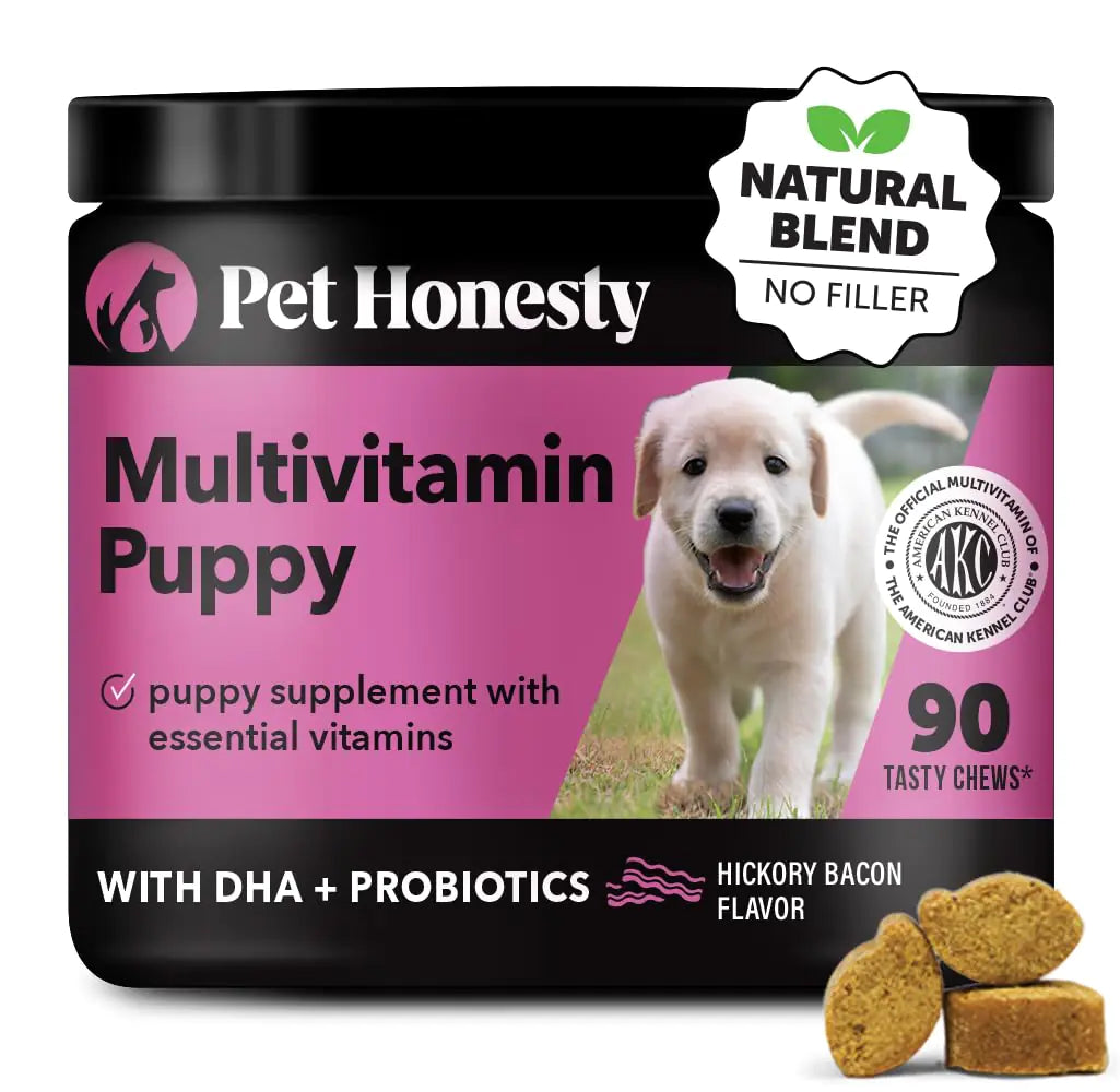 Pet Honesty Multi vitamin  - Essential Dog Supplements & Vitamins for Learning and Cognitive Development- Probiotics Omega Fish Oil for Health